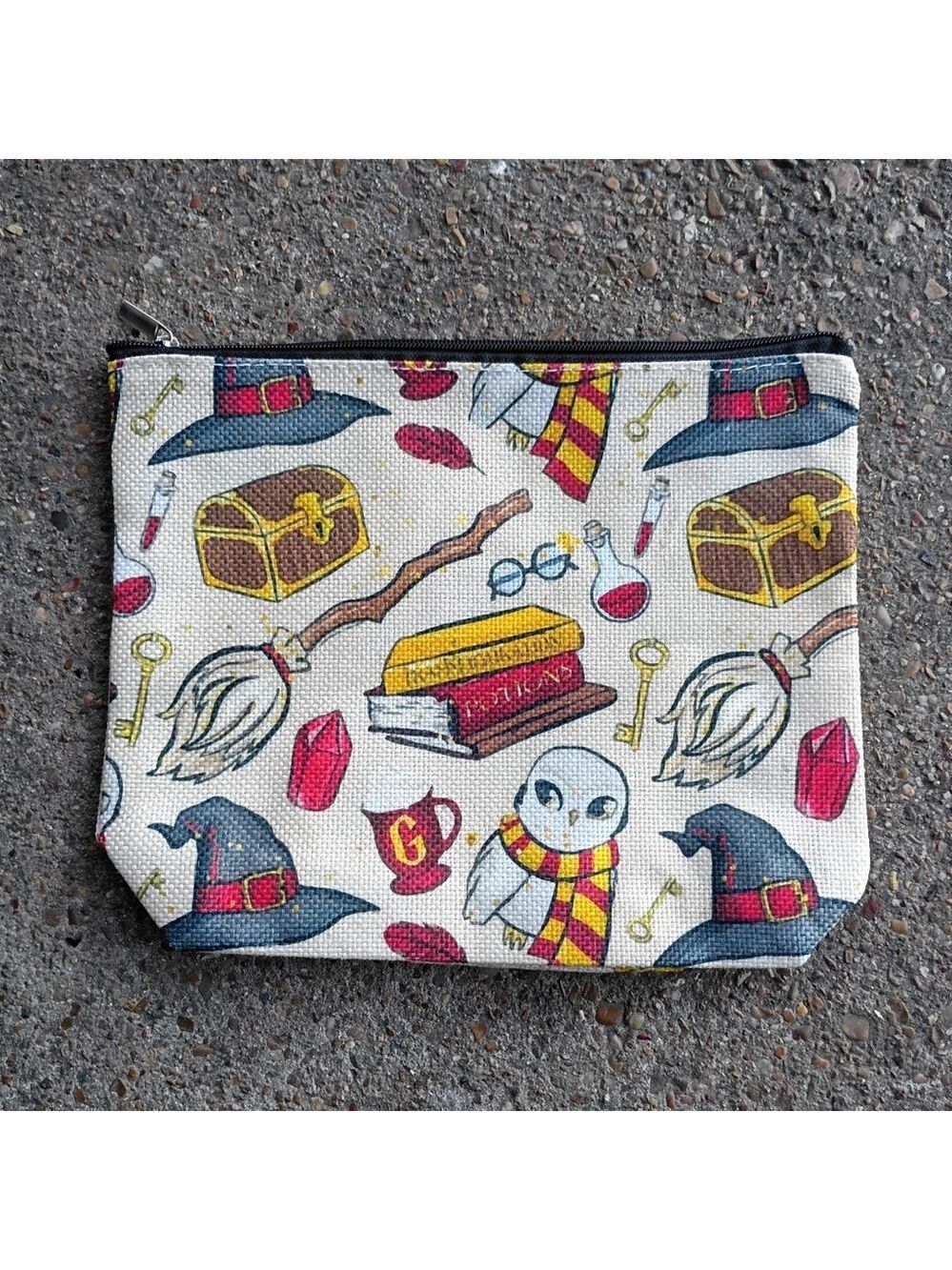 2/$10 Harry Potter All Over Print Zipper Canvas Pouch Make-up Bag NWT